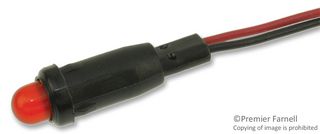 L59D-R24-W - PANEL MOUNT INDICATOR, LED, 6.35MM, RED, 24V - LEECRAFT