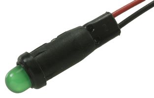 L59D-G24-W - PANEL MOUNT INDICATOR, LED, 6.35MM, GREEN, 24V - LEECRAFT