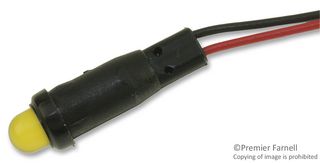 L59D-Y24-W - PANEL MOUNT INDICATOR, LED, 6.35MM, YELLOW, 24V - LEECRAFT