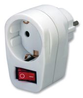 1508070 - Mains Converter Plug, Plug, Earthed Socket, White - BRENNENSTUHL