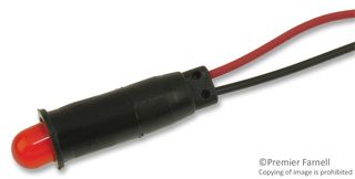 L59UD-R24-W - PANEL MOUNT INDICATOR, LED, 6.35MM, RED, 24V - LEECRAFT