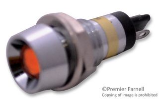 607-2312-110F - PANEL MOUNT INDICATOR, LED, 7.2MM, YELLOW, 2V - DIALIGHT