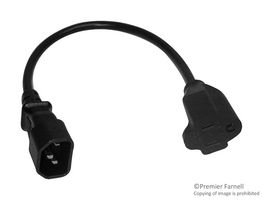SPC19906 - POWER CORD NEMA5-15R/IEC, 12FT, 10A, BLACK - MULTICOMP