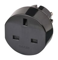 1508530 - Mains Adapter, UK, Euro Plug, 13 A, Black, 250 V - BRENNENSTUHL