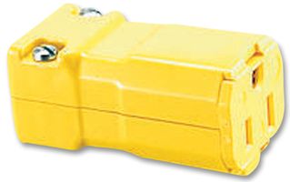 HBL5969VY - Power Entry Connector, Power Entry, 15 A, Yellow, Nylon (Polyamide) Body, 125 V - HUBBELL WIRING DEVICES