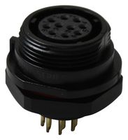 MP007577 - Circular Connector, MP-SP17, Female Panel Receptacle, 10 Way, Threaded, Solder, IP68, 5A - MULTICOMP PRO
