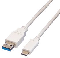 MP010438 - USB Cable, Type A Plug to Type C Plug, 2 m, 6.6 ft, USB 3.2, White - MULTICOMP PRO
