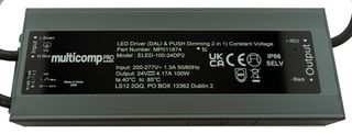 MP011873 - LED Driver, LED Lighting, 100 W, 12 V, 8.34 A, Constant Voltage, 100 VAC - MULTICOMP PRO