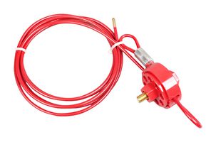 MP014079 - Cable Lockout, Nylon (Polyamide), Cable, Wheel-Type, 4 mm x 2 m, Red - MULTICOMP PRO