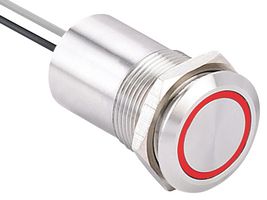 MP015391 - Vandal Resistant Switch, Ring Illumination/24V LED, MP Capacitive Touch Switches, 19 mm, SPST-NO - MULTICOMP PRO