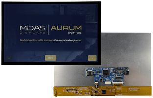 MVT-H101001C TFT LCD, 5 to 12 V, 10.1", 1280 x 800 Pixels, Landscape, RGB, 3.3V Midas Displays