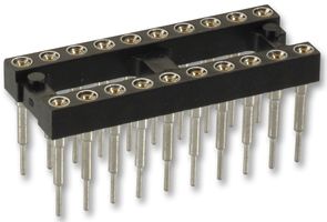 D95040-42 - IC & Component Socket, 40 Contacts, DIP, 2.54 mm, D95, 15.24 mm, Beryllium Copper - HARWIN