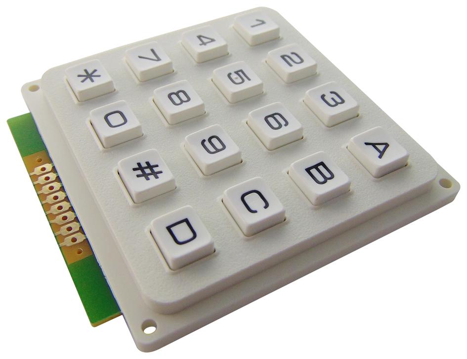 MCAK1604NWWB KEYPAD, 4X4 ARRAY, PLASTIC MULTICOMP