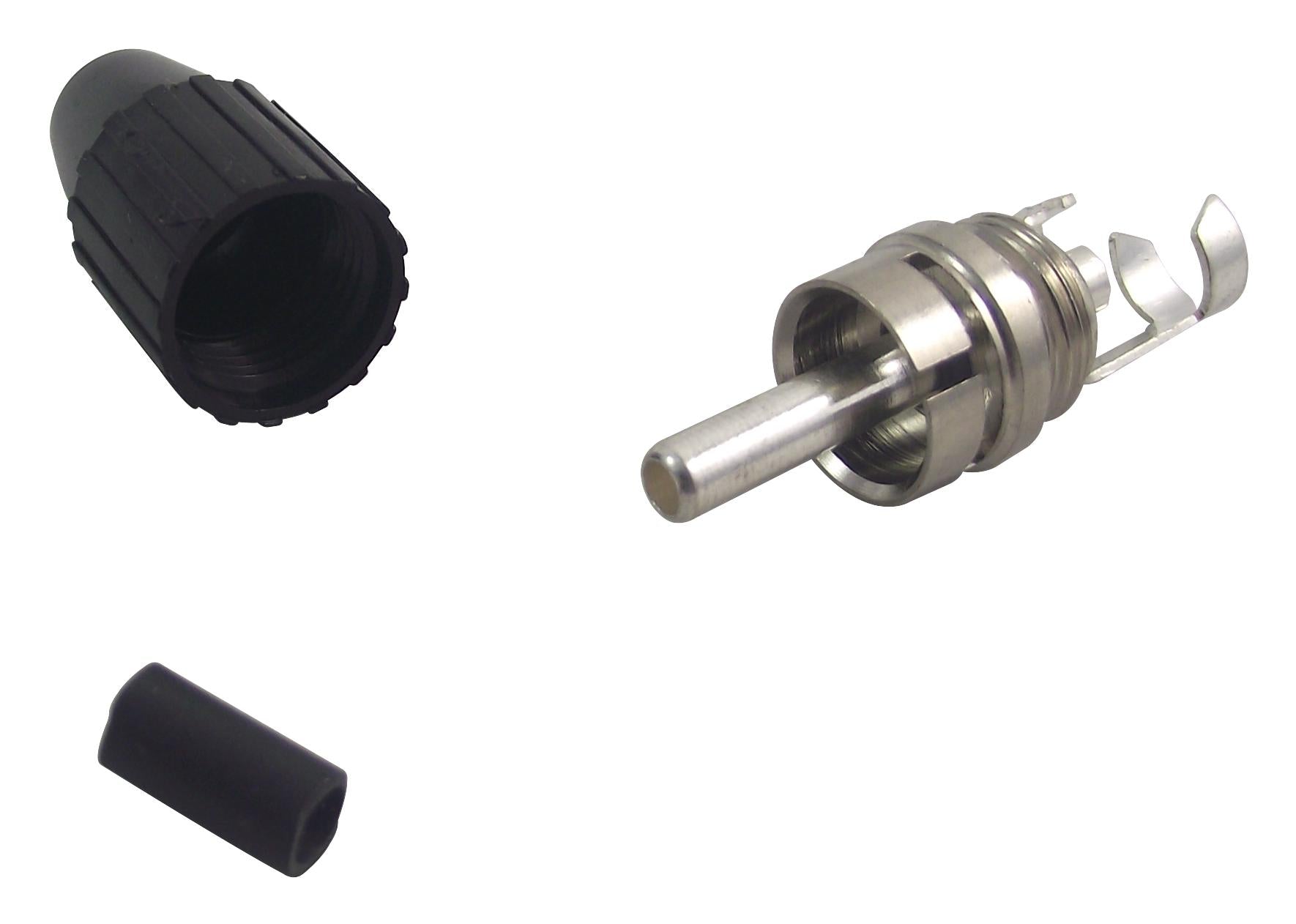 413-0100 PLUG, PHONO, SILVER/BLACK DELTRON COMPONENTS