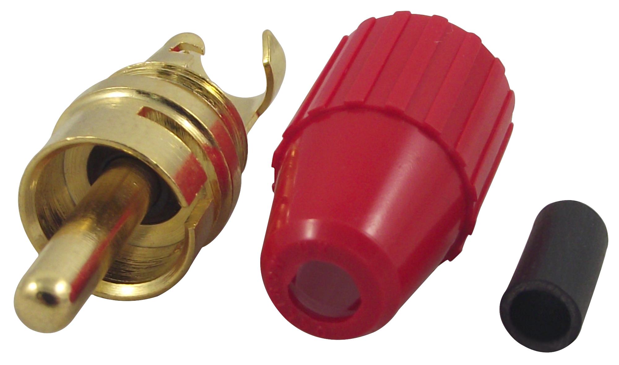 416-0500 PLUG, PHONO, GOLD/RED DELTRON COMPONENTS