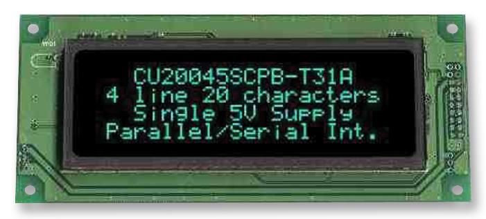 CU20045SCPB-T31B VFD MODULE, 4X20, 5MM NORITAKE ITRON