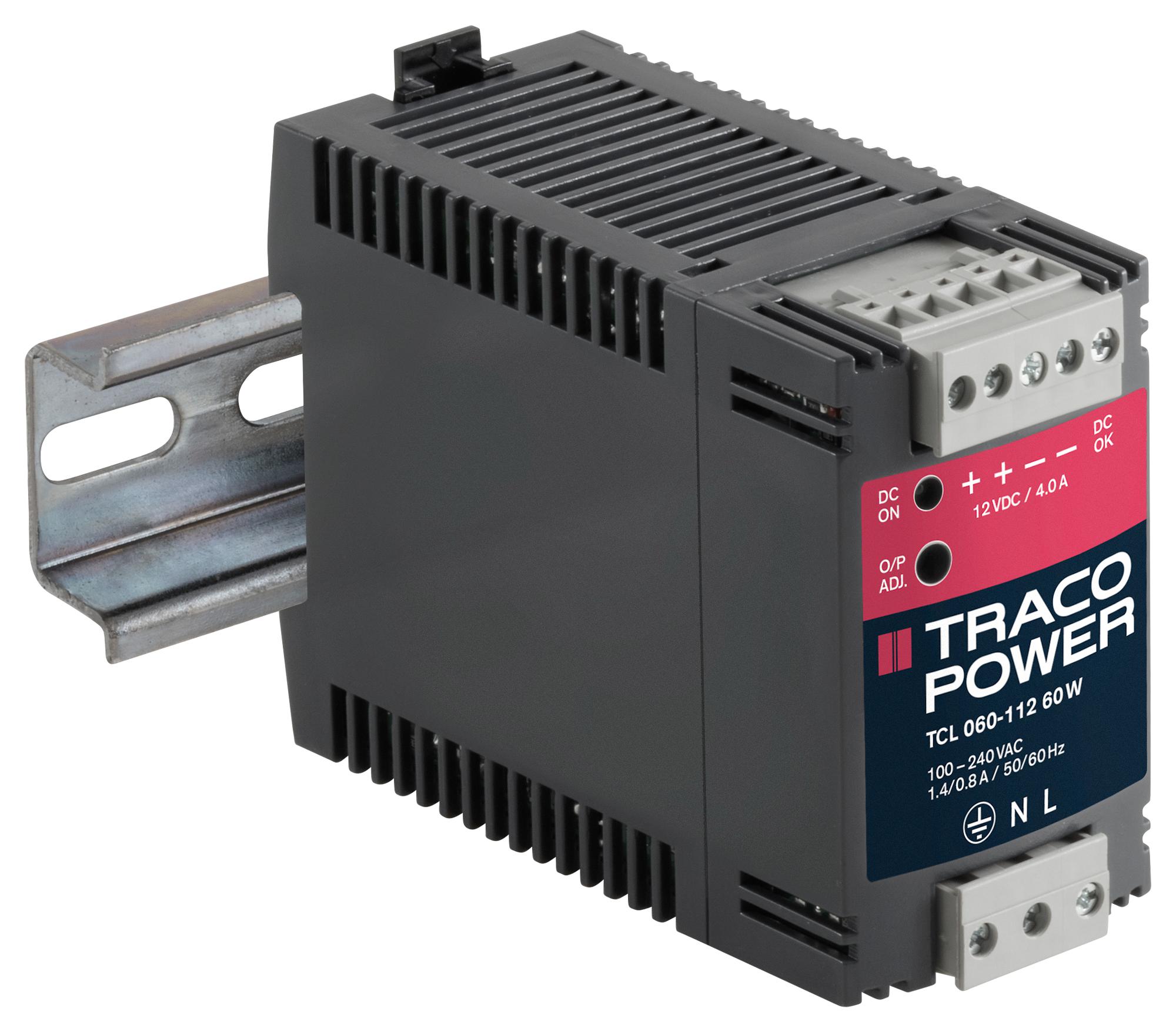 TCL 060-148C PSU, AC/DC, 1.3A, 60W, DIN TRACO POWER