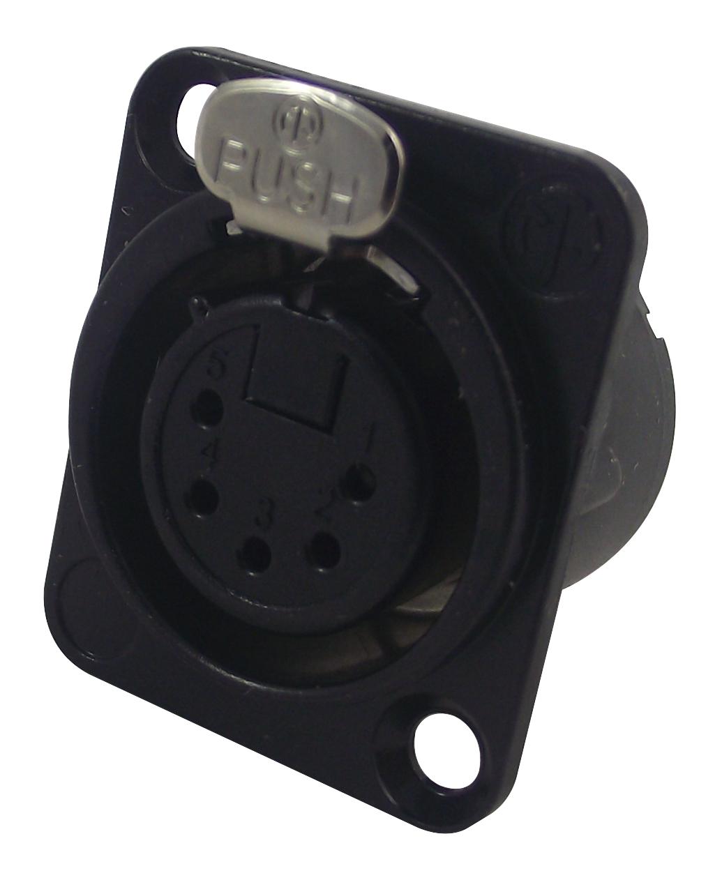 NC5FD-LX-BAG SOCKET, XLR, BLACK, 5POLE NEUTRIK