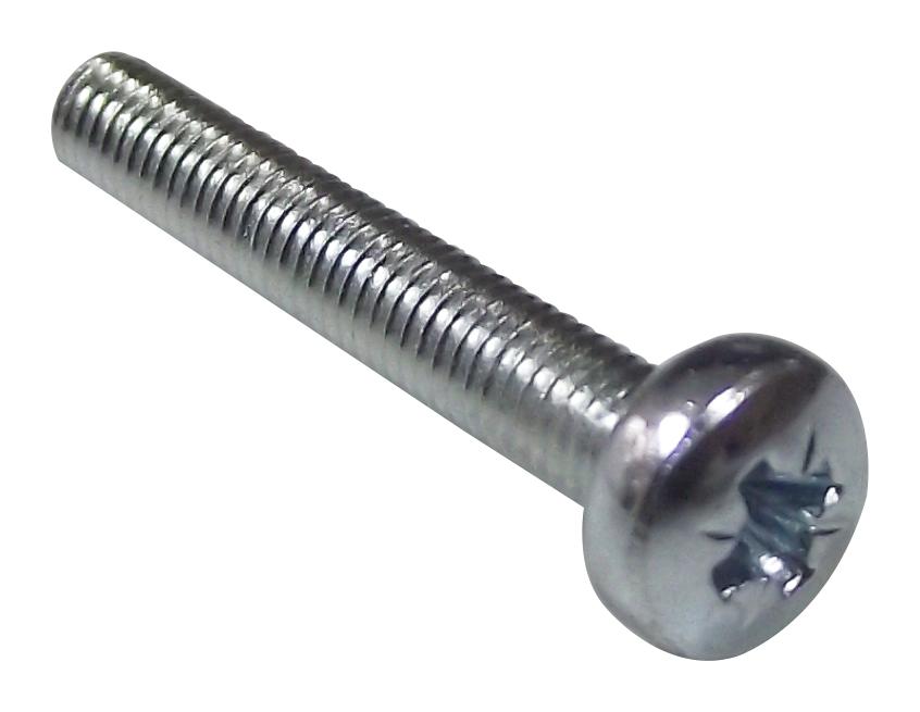 M4 8 PRSTMC Z100 SCREW, POZI PAN, STEEL, BZP, M4X8, PK100 TR FASTENINGS