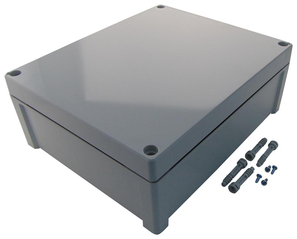 TA 342912 ENCLOSURE BOX, GREY, IP65, 344X289X117MM FIBOX
