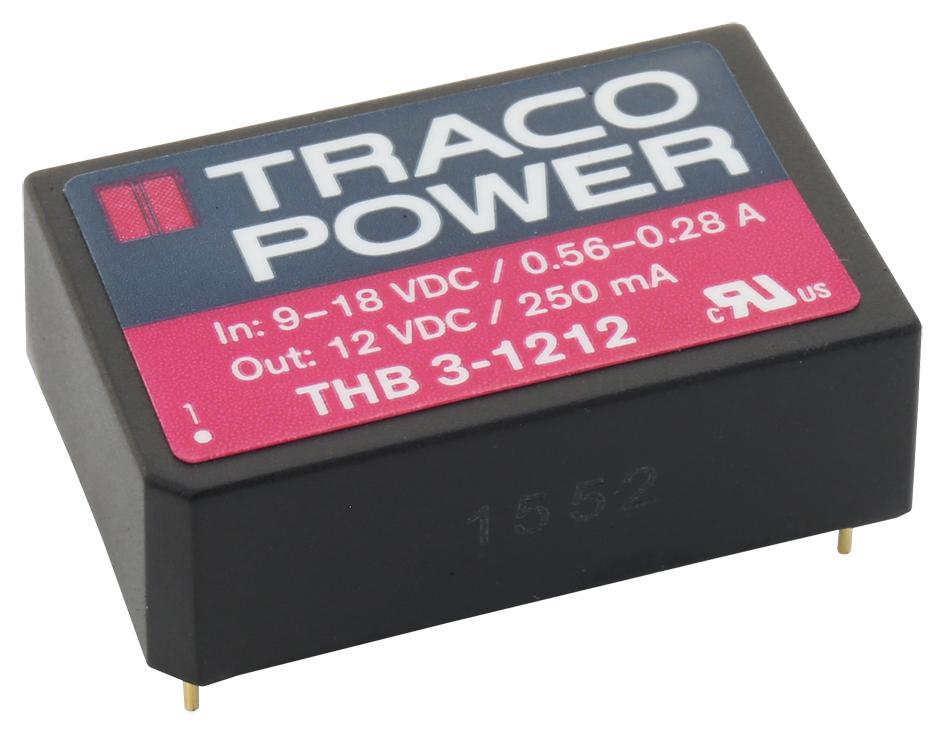 THB 3-1212 DC-DC CONVERTER, MEDICAL, 12V, 0.25A TRACO POWER