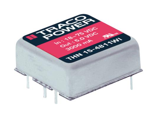 THN 15-2422WI DC/DC CONVERTER, 15W, +/-12V, 0.625A TRACO POWER