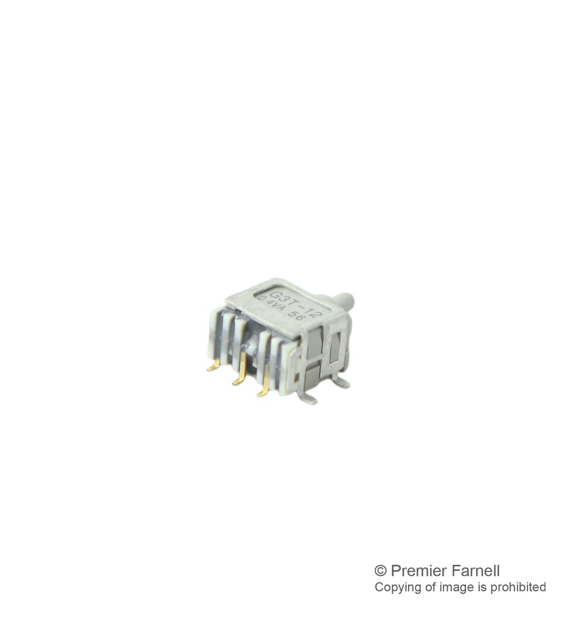 G3T12AH TOGGLE SWITCH, SPDT, R/A, SMD, ON-ON NKK SWITCHES