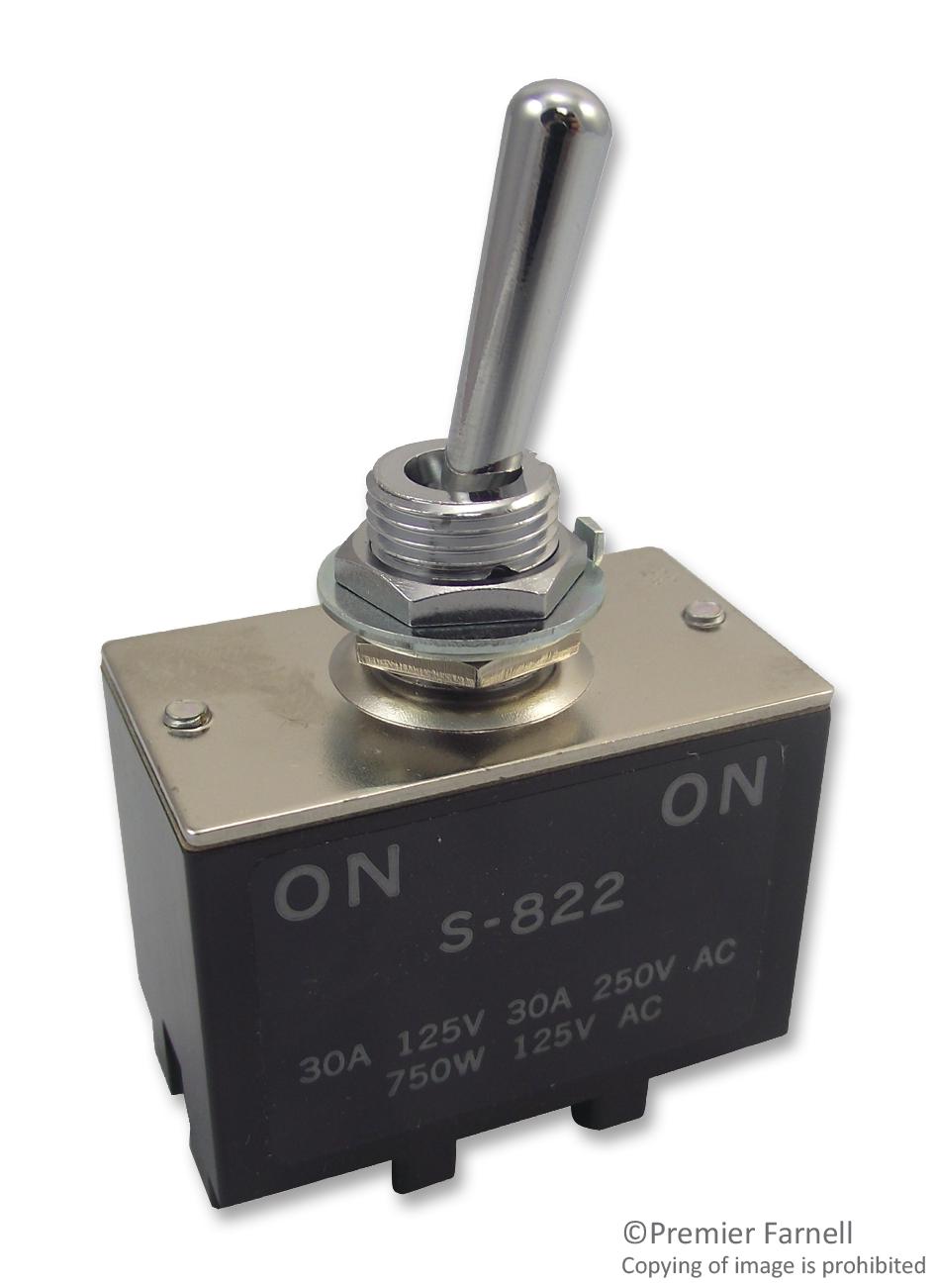 S822 TOGGLE SWITCH, DPDT, ON-ON NKK SWITCHES