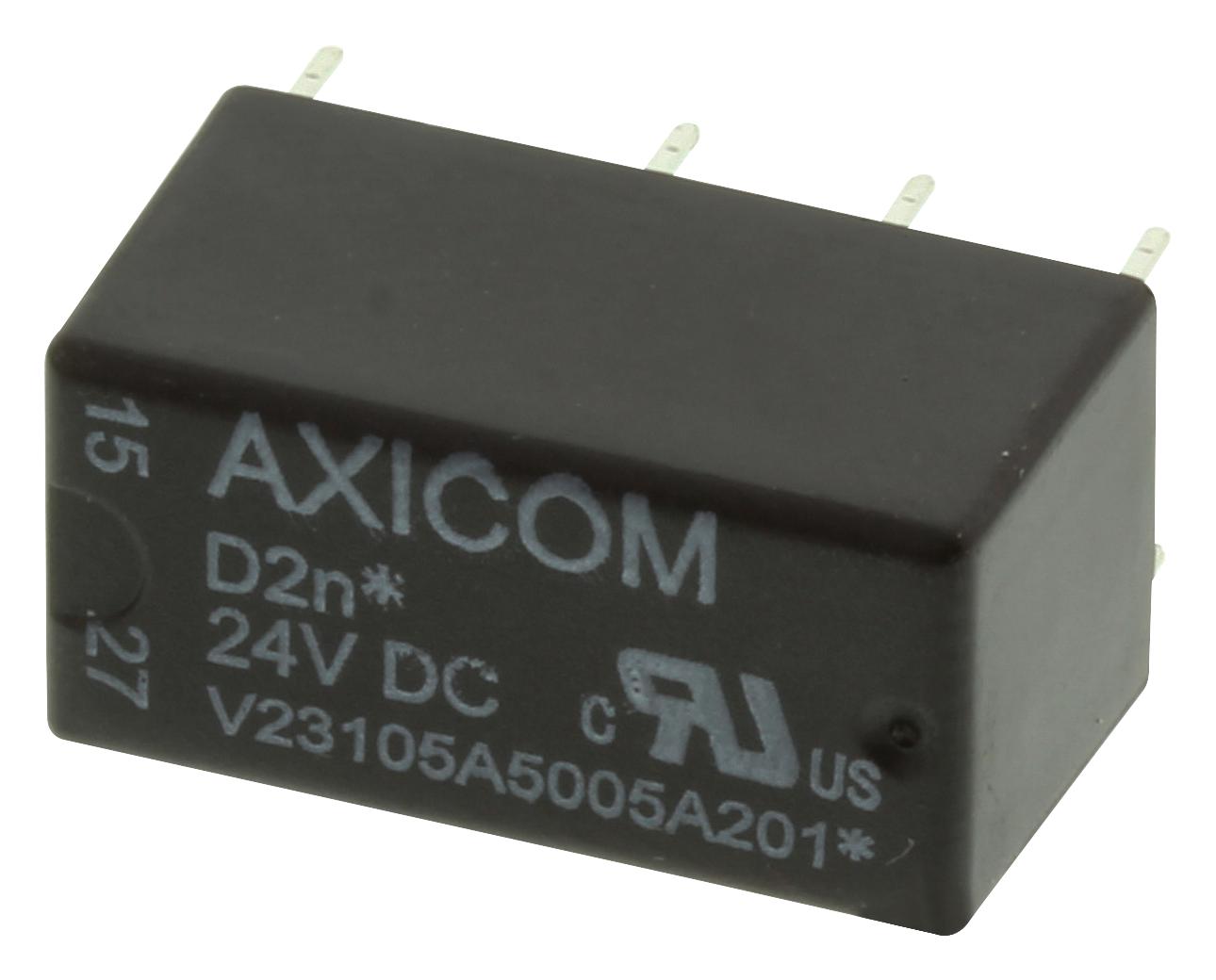 V23105A5005A201 RELAY, SIGNAL, DPDT, 250VAC, 220VDC, 3A AXICOM - TE CONNECTIVITY