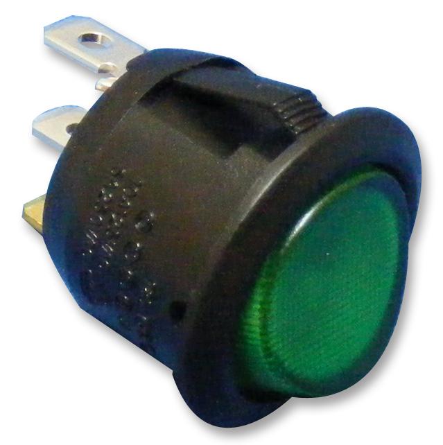 R13-112B-02-BG-0A SWITCH, ROCKER, SPST, GREEN ILLUM. MULTICOMP PRO