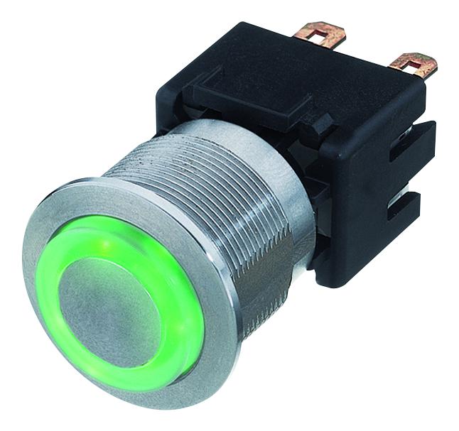 1241.6834.1122000 SWITCH, VR, MSM22 LA, GREEN, RING SCHURTER