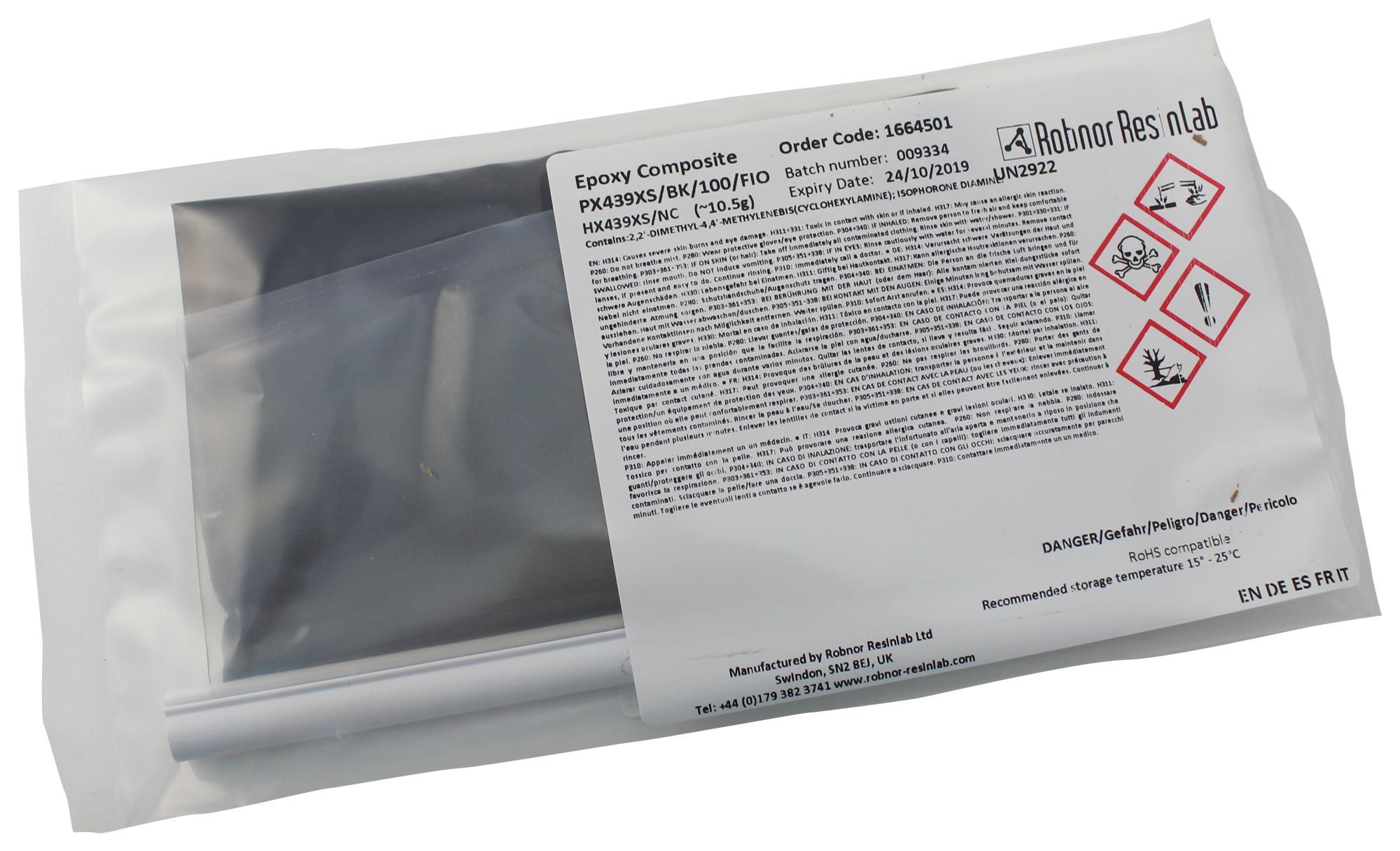 PX439XS/BK/100 POTTING, EPOXY, HIGH TEMPERATURE ROBNOR