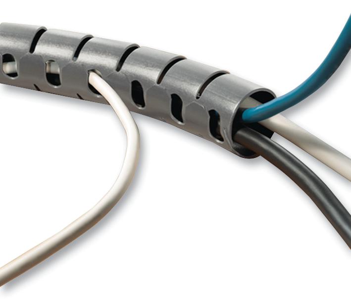 161-64101 SLEEVING, SPIRAL, 9MM, BLACK, 25M HELLERMANNTYTON