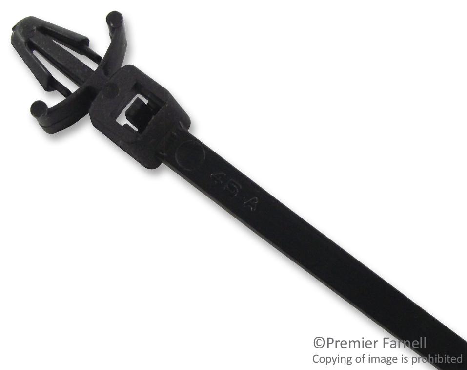 PP002092 CABLE TIE, PUSH MNT, BLK, 157MM, PK100 PRO POWER