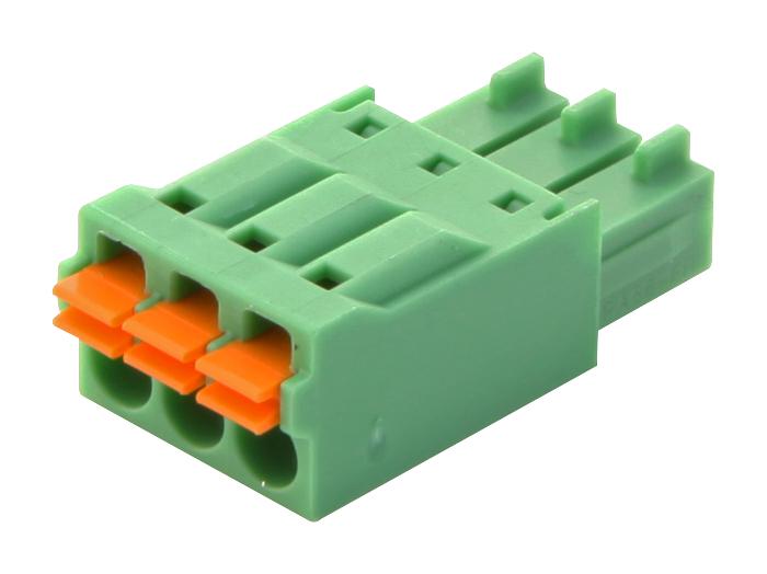 FMC 1,5/ 3-ST-3,5 TERMINAL BLOCK, PLUGGABLE, 3POS, 16AWG PHOENIX CONTACT