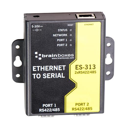 ES-313 SERVER, ENET-SERIAL, 2 PORT, RS422/485 BRAINBOXES