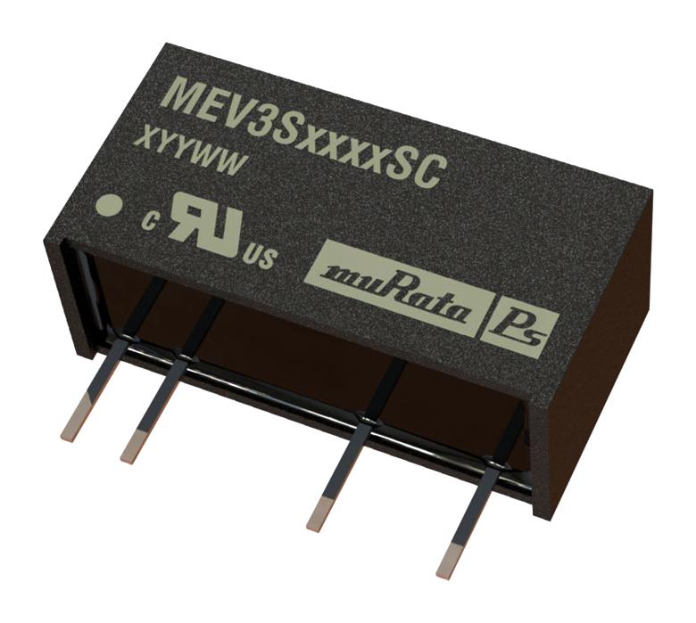 MEV3S0509SC CONVERTER, DC/DC, 3W, 5 TO 9V, 3KV MURATA POWER SOLUTIONS