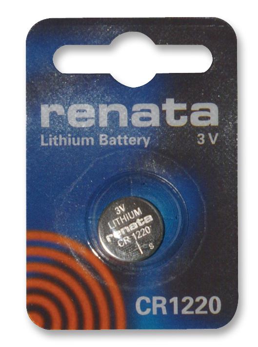 CR 1220 MFR (1BL) CELL, LITHIUM, BUTTON, 3V RENATA