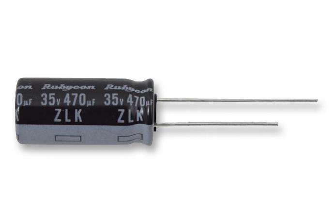 16ZLK470M8X16 CAP, 470µF, 16V, 20% RUBYCON