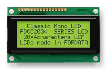 FC2004C00-FHYYBW-51*K DISPLAY, ALPHANUMERIC, 20X4, YELLOW GRN FORDATA