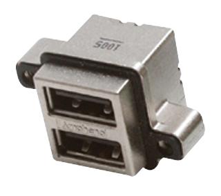 MUSBC11130 USB STACKED, 2.0 TYPE A, 2PORT, R/A AMPHENOL ICC