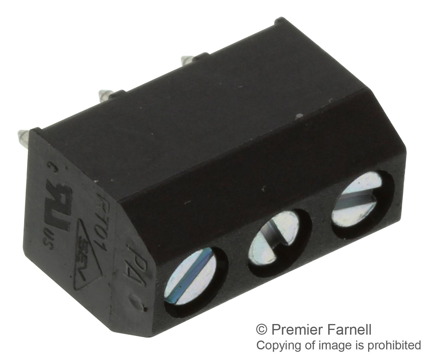 31101103 TERMINAL BLOCK, WIRE TO BRD, 3POS, 14AWG METZ CONNECT