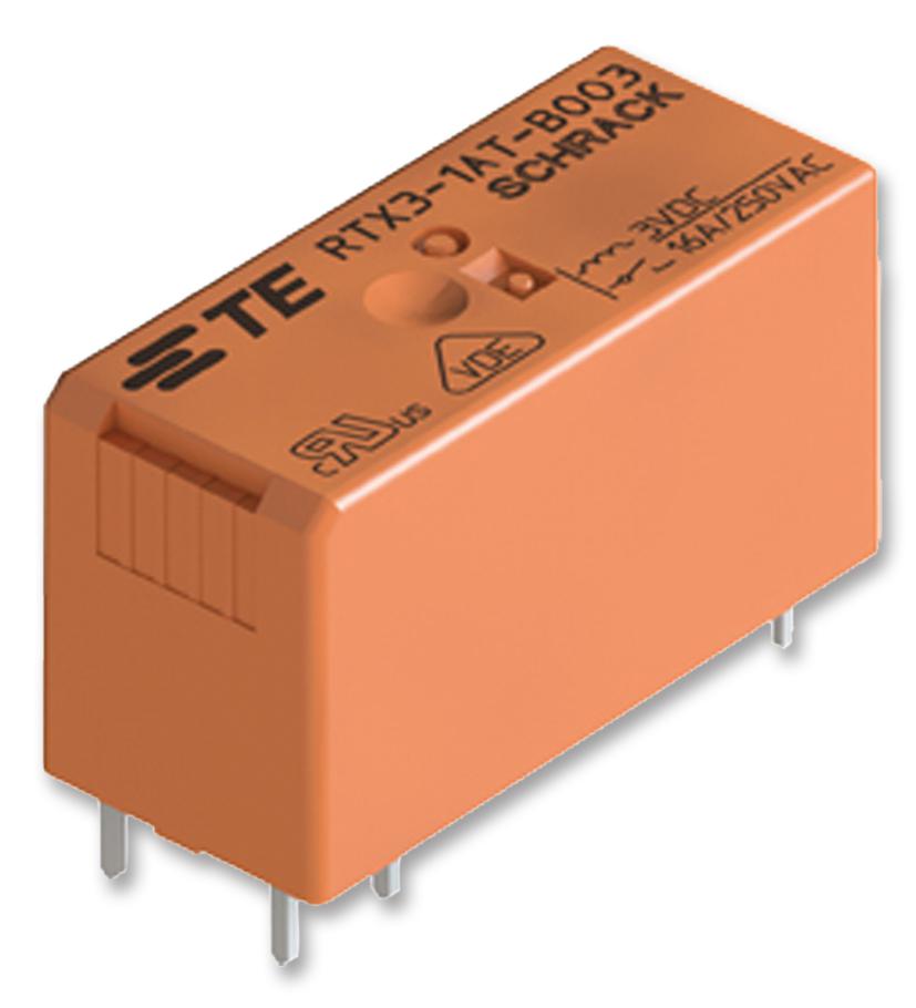 SCHRACK - TE CONNECTIVITY Power - General Purpose RTX3-1AT-C012 RELAY, SPST-NO, 250VAC, 16A SCHRACK - TE CONNECTIVITY 2325607 1937650-8