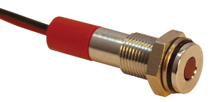 Q6F3CXXR24E INDIC LED FLUSH 6MM RED 24VDC,IP67 APEM