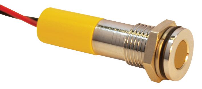 Q8F3CXXY24E INDIC LED FLUSH 8MM YEL 24VDC,IP67 APEM