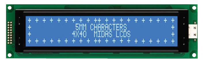 MC44005A6W-BNMLW-V2 DISPLAY, ALPHANUMERIC, 40X4, WHITE MIDAS