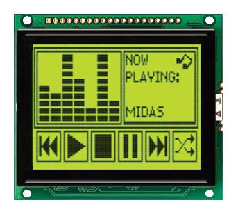 MC128064D6W-SPTLY-V2 DISPLAY, LCD GRAPHIC, 128X64, STN MIDAS