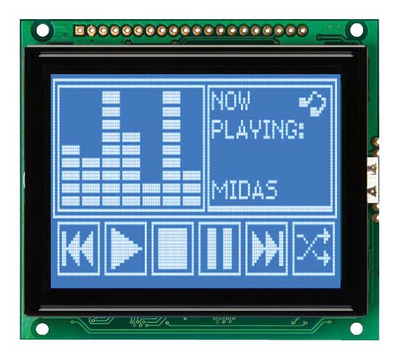 MC128064D6W-BNMLW-V2 DISPLAY, LCD GRAPHIC, 128X64, BSTN MIDAS