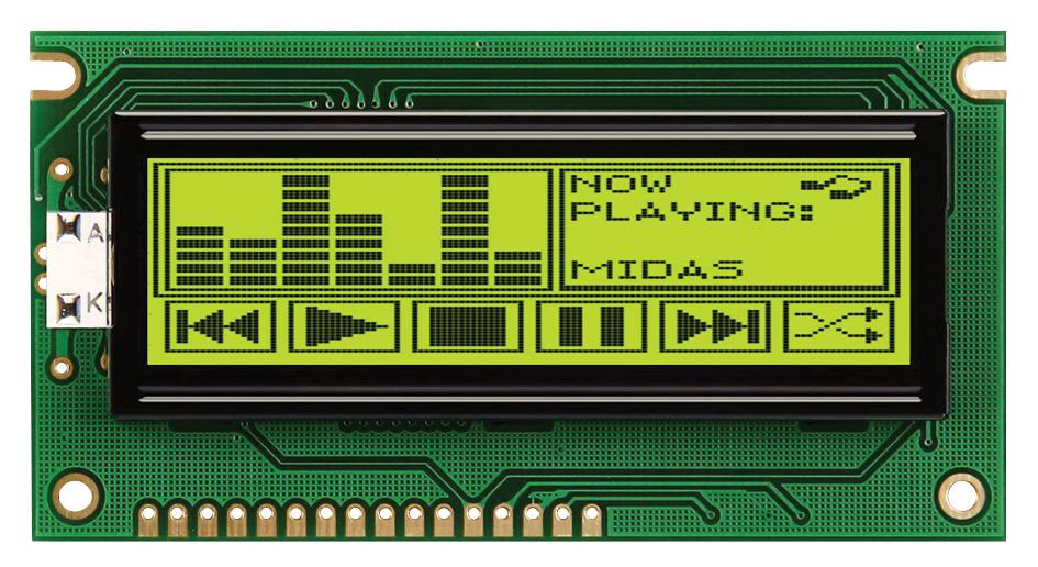 MC144032C6WC-SPTLY LCD, 144X32, STN, Y/GN B/L, CHINESE MIDAS