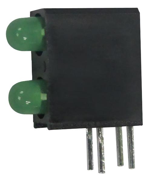 L-7104MD/2GD HOUSING LED, W/2 LED, GREEN KINGBRIGHT